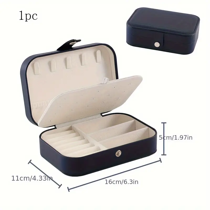 современный кожаный органайзер для украшений двойной слой большой емкости для серег, ожерелий, колец, аксессуаров с надежной застежкой-клипс, ящик для хранения серег, детали 1