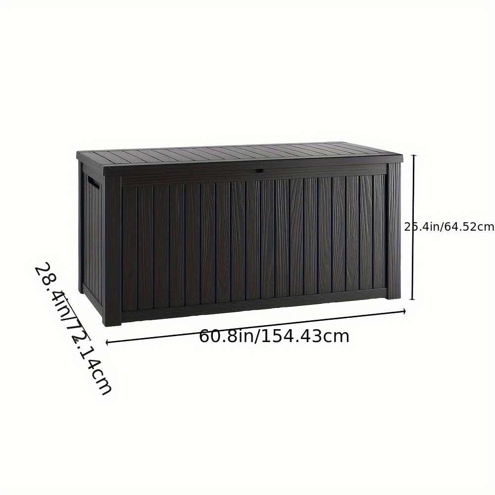 120/150GAL Black Large Outdoor Storage Deck Box, UV-resistant And Waterproof, Weatherproof Resin Storage Box, Lockable Lid Suitable For Patio Furniture, Pool Accessories, Gardening Tools. Ample Space For Indoor And Outdoor Use, Box,Cabinet,Rack for Outdoor Storage