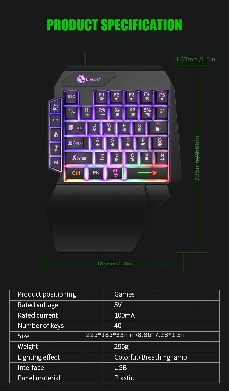 Gaming Keyboard One handed Tastiera Gioco Portatile A Mano - Temu  Switzerland