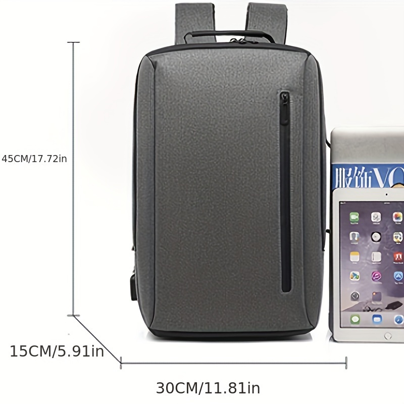 Мужской рюкзак большой емкости, простой деловой компьютерный рюкзак с зарядкой через USB, водонепроницаемая дорожная сумка