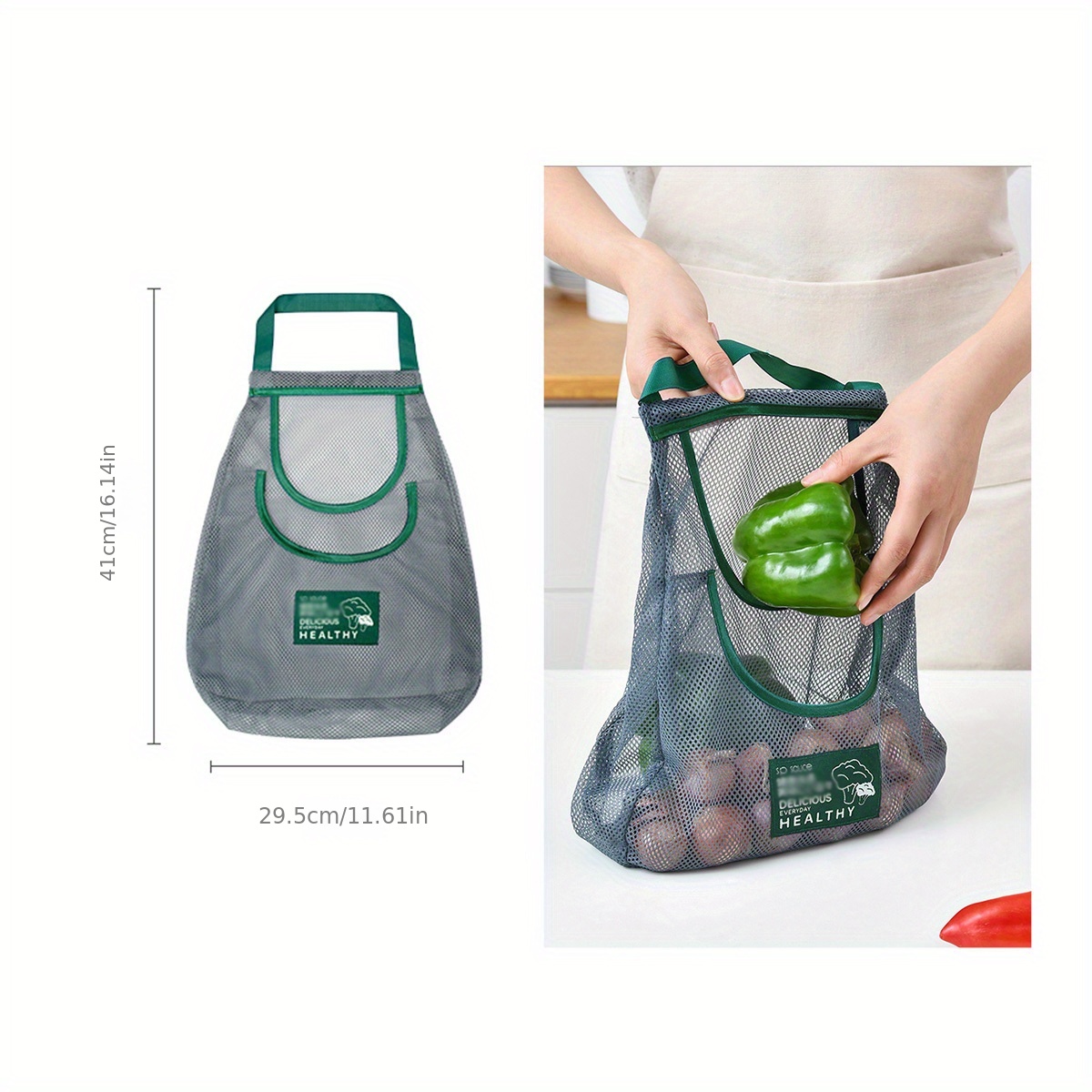 Reusable Kitchen Storage Organizer Mesh Bags Hanging Food Containers Net  Eco Bag For Vegetable and Fruit Shopping Supermarket - AliExpress