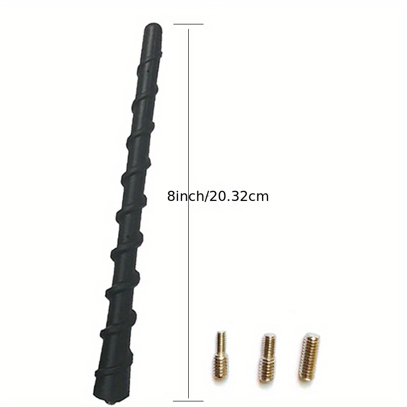 Antena Coche Universal Corta 16 CM Tornillo ALUMINIO Negro