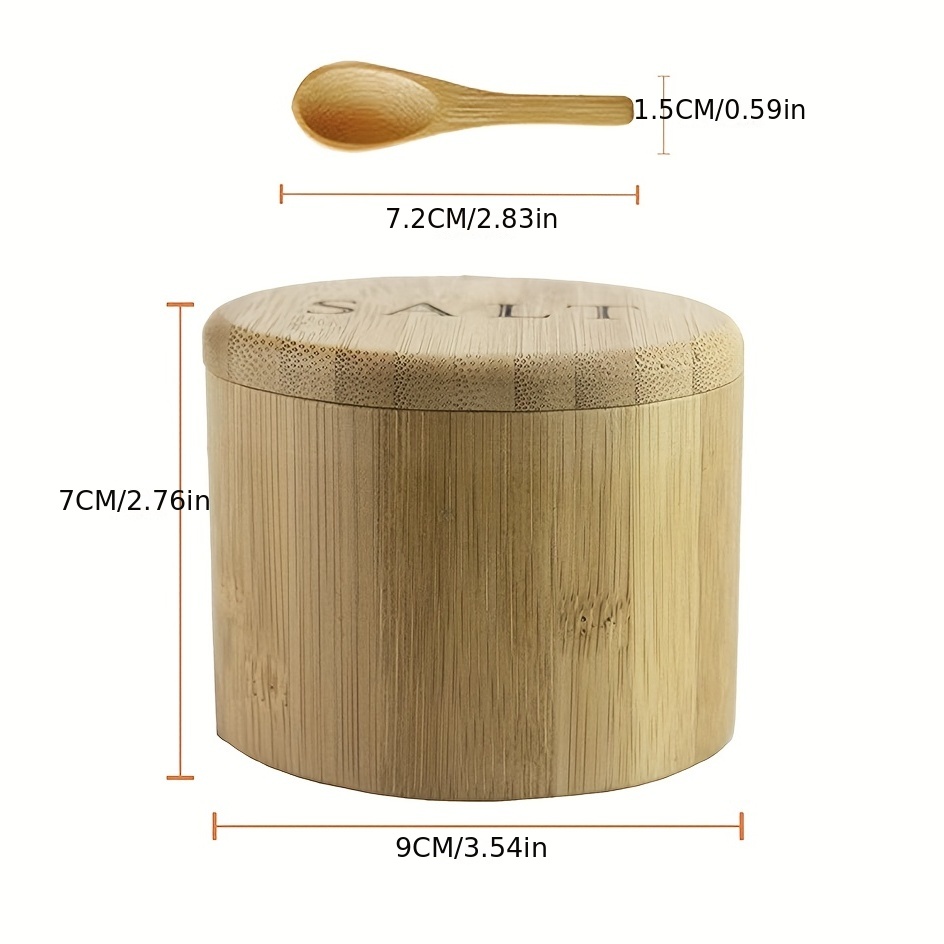 LWZko Salero Cocina de Bambú Caja, Caja Almacenamiento de Especias