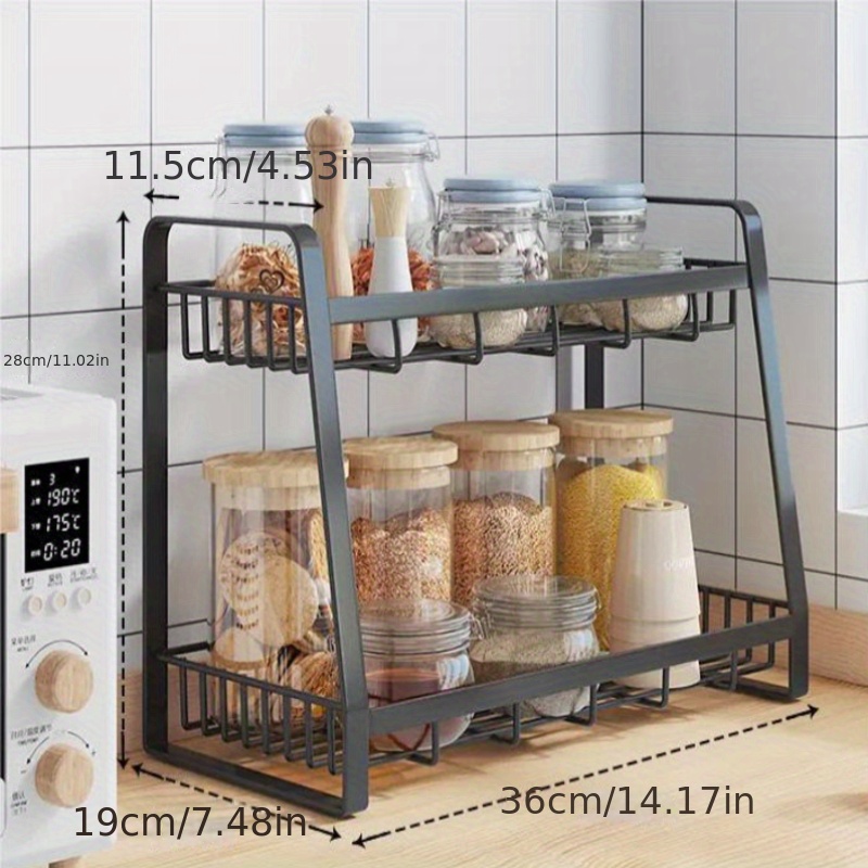  DearyHome Cabinet Shelf, 13 Kitchen Counter Shelf, Metal Wire  Stackable Cupboard Spice Rack, Space Saving Countertop Orgainzer and  Storage Rack Shelves for Kitchen Pantry Bathroom : Home & Kitchen
