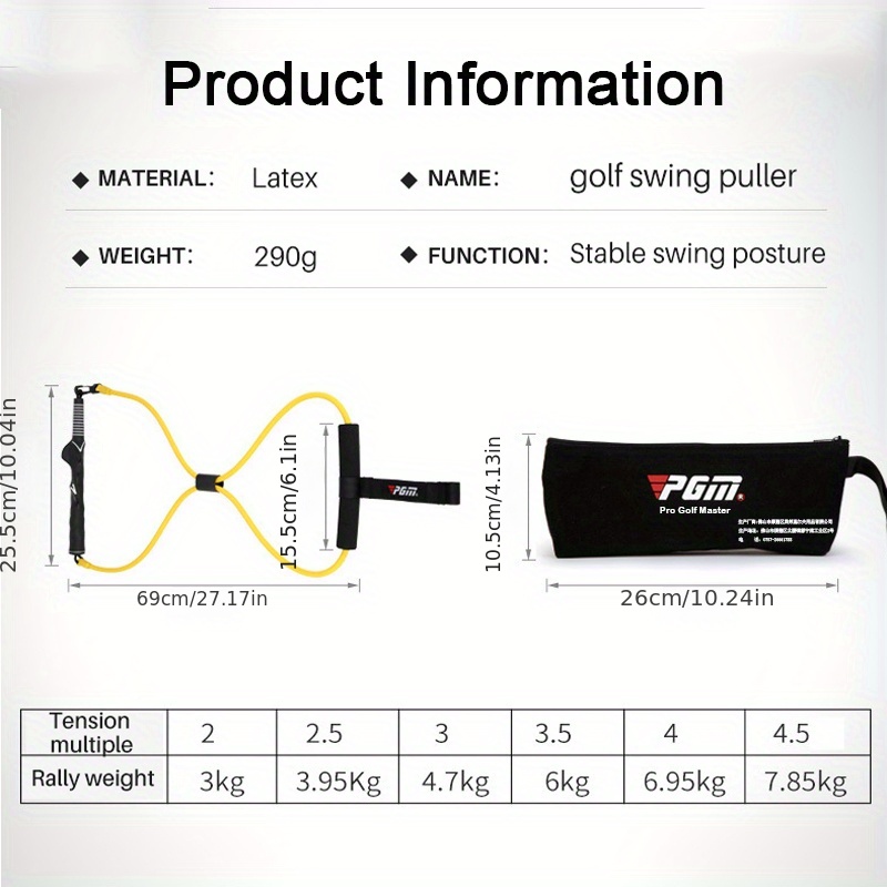 pgm zq018 golf swing training puller mens and womens fitness pulling belt steady swing posture physical training equipment details 0