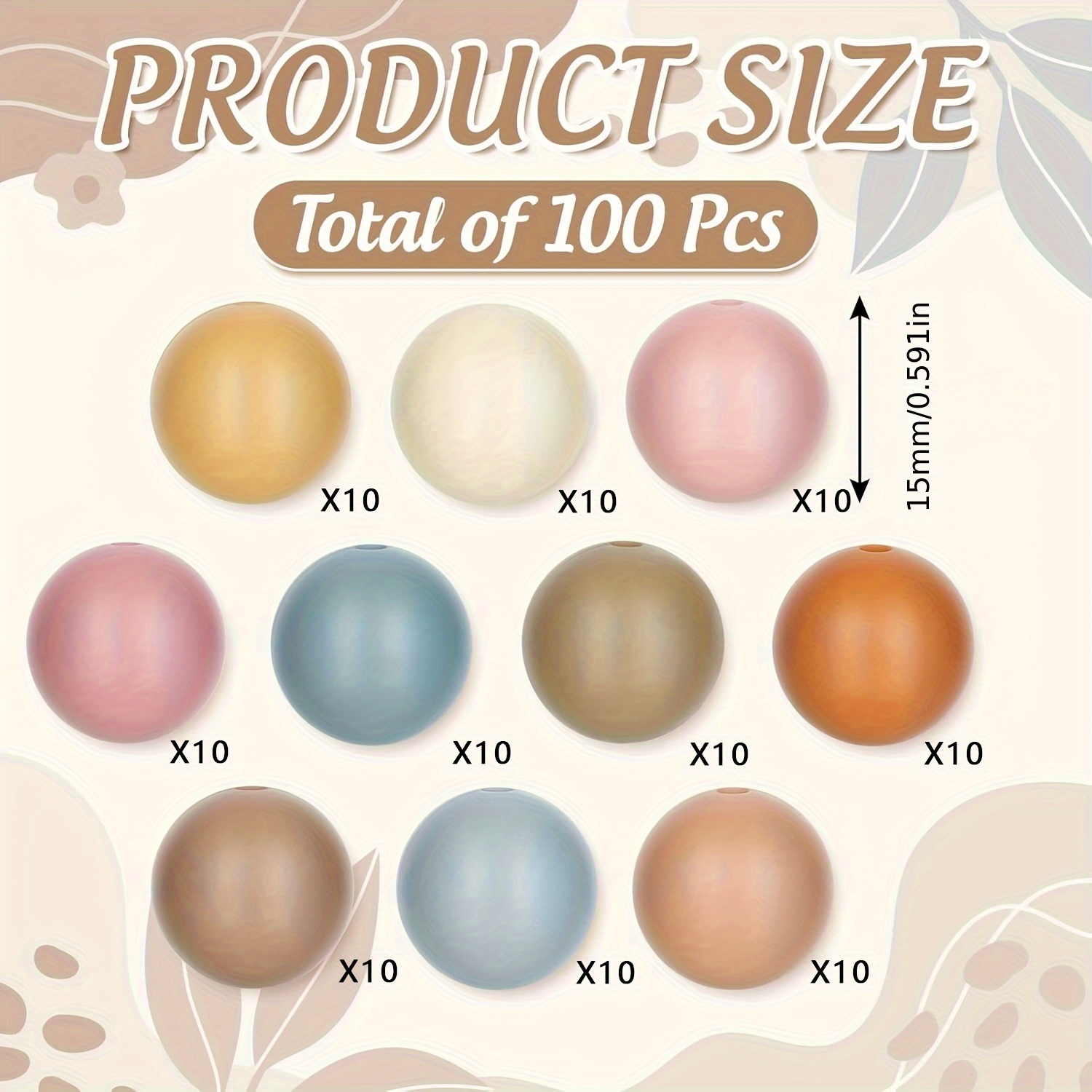 Image of 100pcs Creative Multicolored Round Silicone Beads In A Bag, Suitable For Handmade Beaded Necklace Decoration Gifts And Craft Making Jewelry Kits