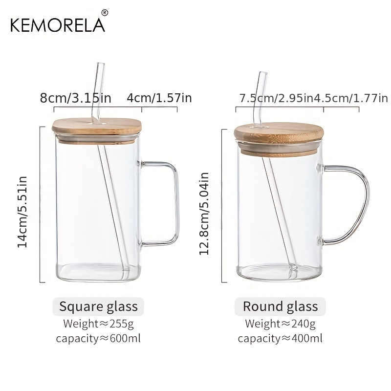  MMonDod 8 Pack Glass Cups with Lids and Straws,Iced