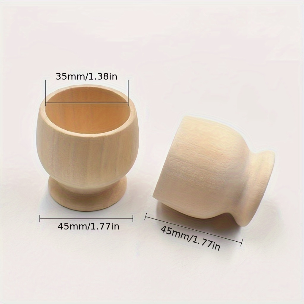 5pcs wooden   egg holder charms for decoration details 4