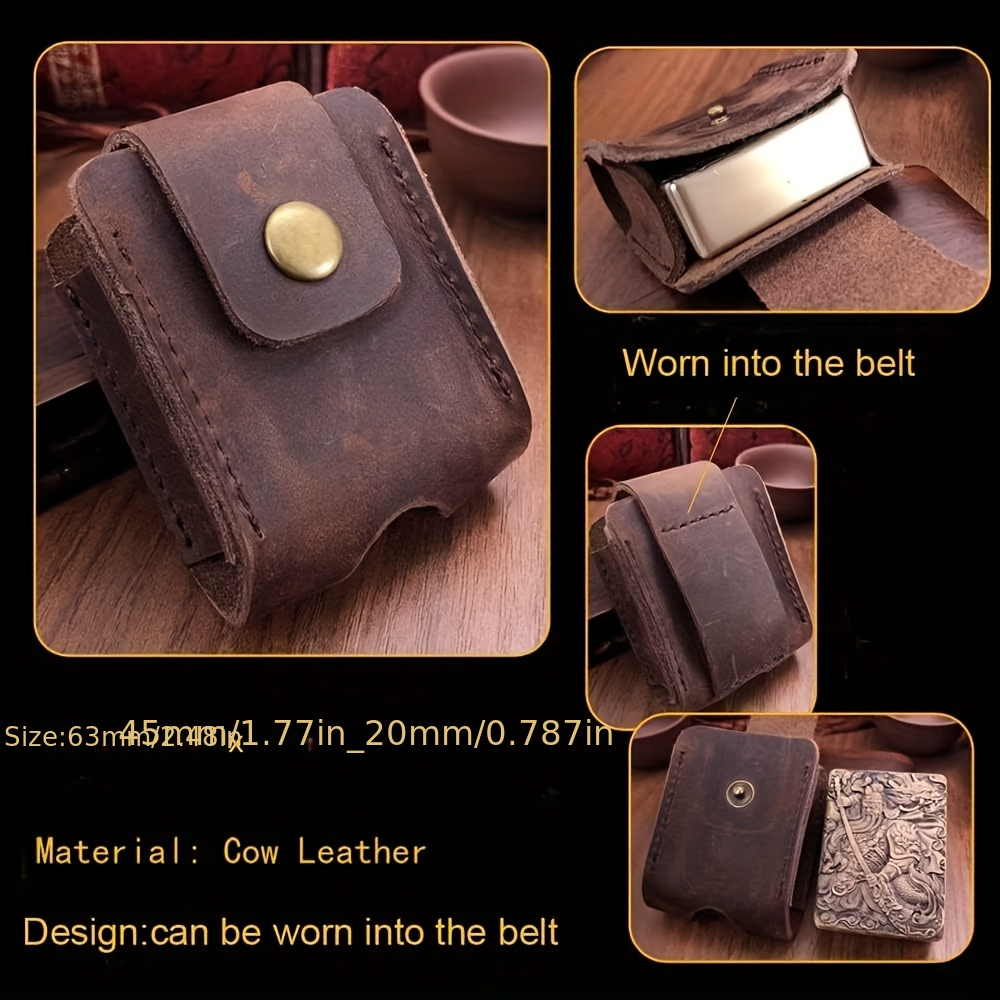lighter case cover holder genuine leather lighter belt