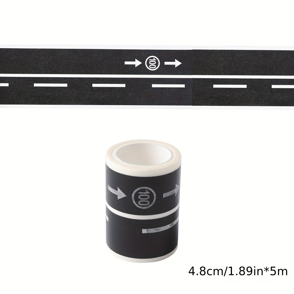 48mm*5m Black and White Railway Washi Tape Wide Traffic Road