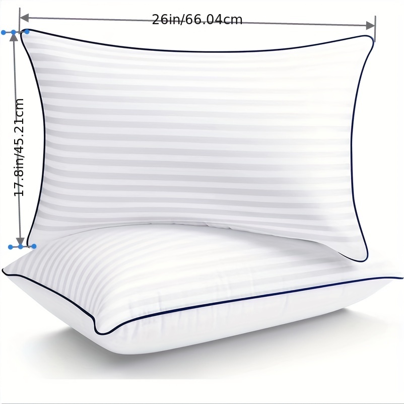 White Bed Pillows for Sleeping Cooling Hotel Pillow With Premium Soft Down  Alternative Fill for Back, Stomach or Side Sleepers 