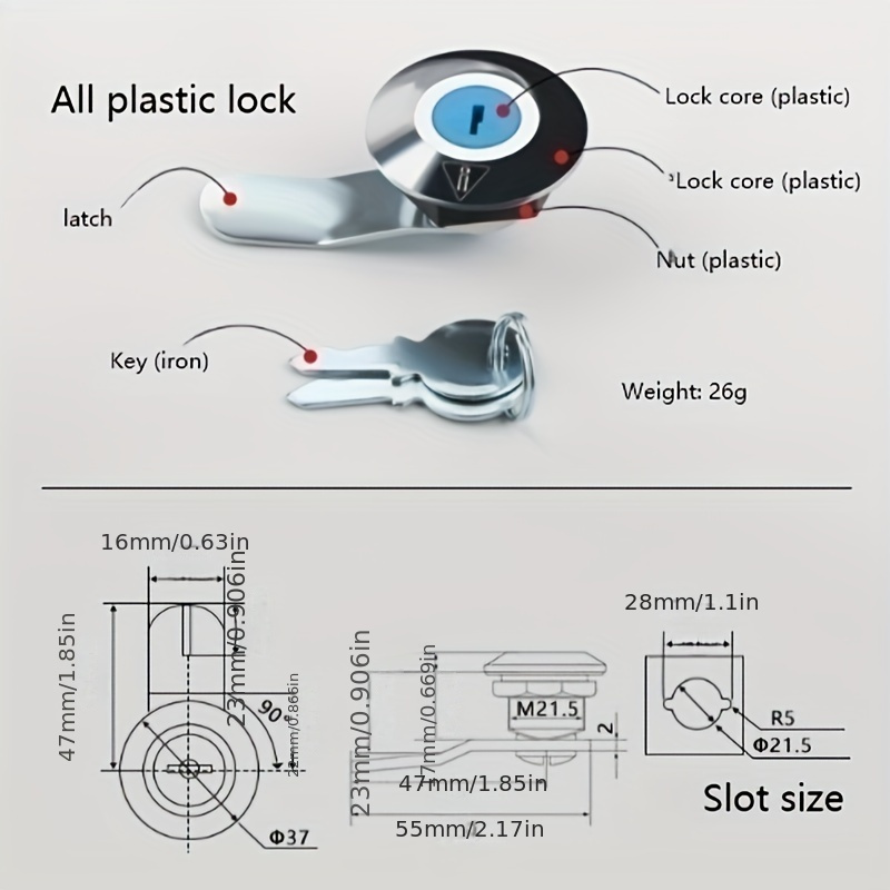 1pc Locker Lock Core Closet, File Cabinet Student Cabinet