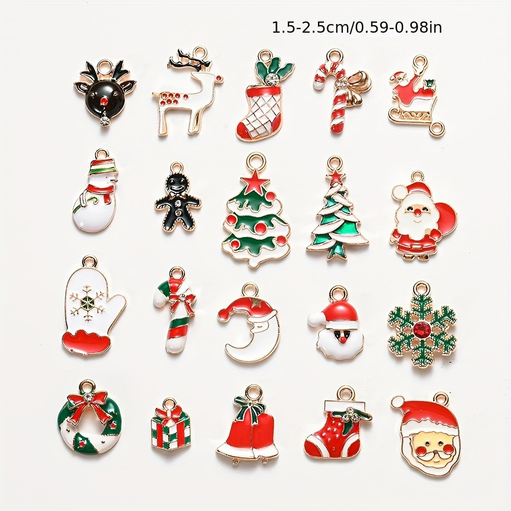 Lot Metal Enamel Charms Christmas Pendants Ornaments For - Temu