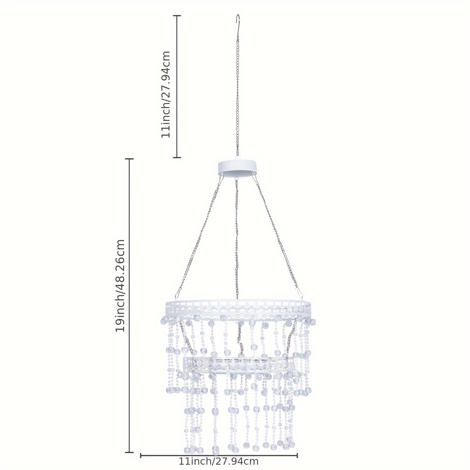 Solar Hanging Crystal Chandelier | Outdoor Garden Decorative Lights with 54 Warm White LEDs, Waterproof, Lithium Battery Powered, for Garden, Yard, Patio, Gazebo, Party, Wedding