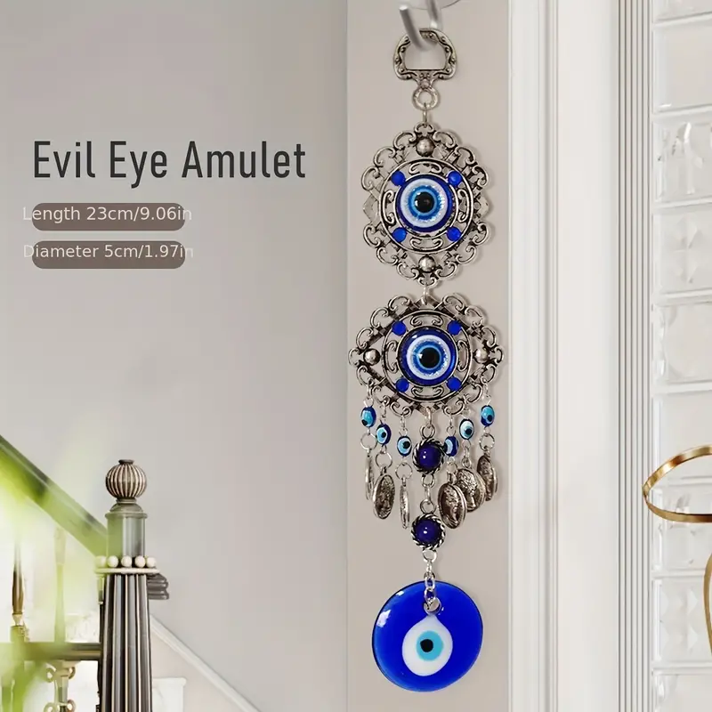 1pc Türkisches Blaues Glas Böser Blick Amulett Wandbehang Hausdekoration  Glücklicher Schutz