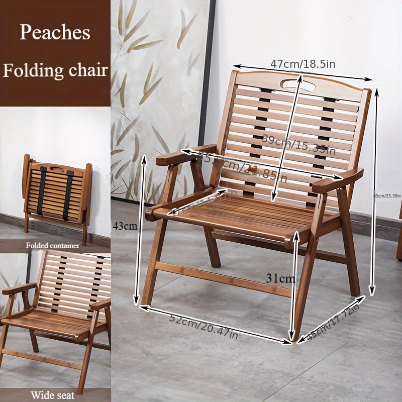 portable folding bamboo backrest chair sturdy a Temu Nigeria