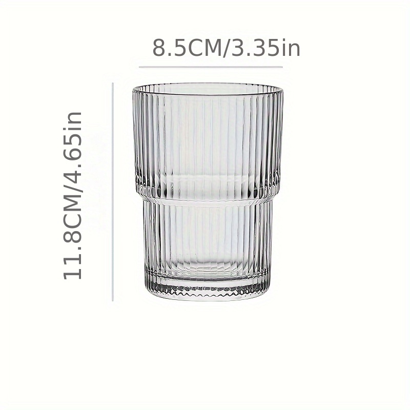 Vertical Striped Glass Cup, Clear Glass Water Cup, Simple Coffee Cups, Drinking  Glasses, Summer Winter Drinkware - Temu