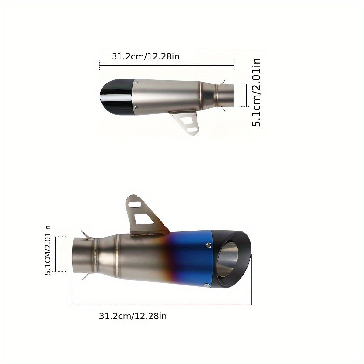 universal motorcycle exhaust pipe modification with 51mm diameter suitable for yamaha r6 r15 r1 r3 mt07 tmax155 xmax  250 pcx125 and many other motorcycles details 1