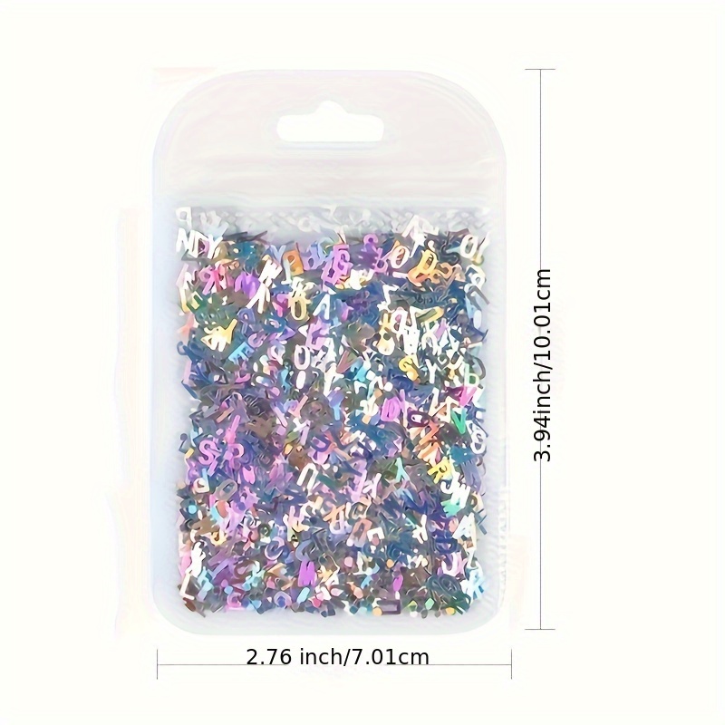 6 Colors Holographic Letter Chunky Glitter Flakes Confetti - Temu