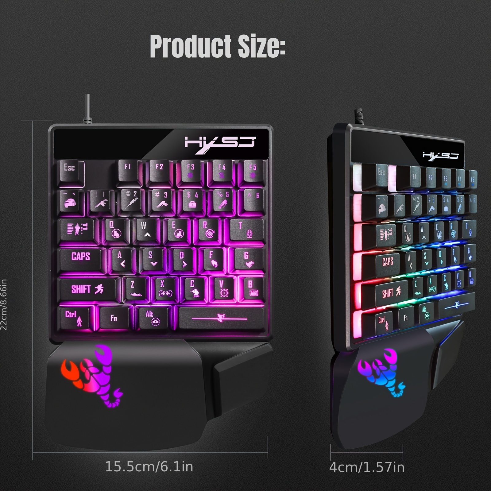 Gaming Keyboard,Gaming keypad,One-Hand Gaming Keyboard,Small