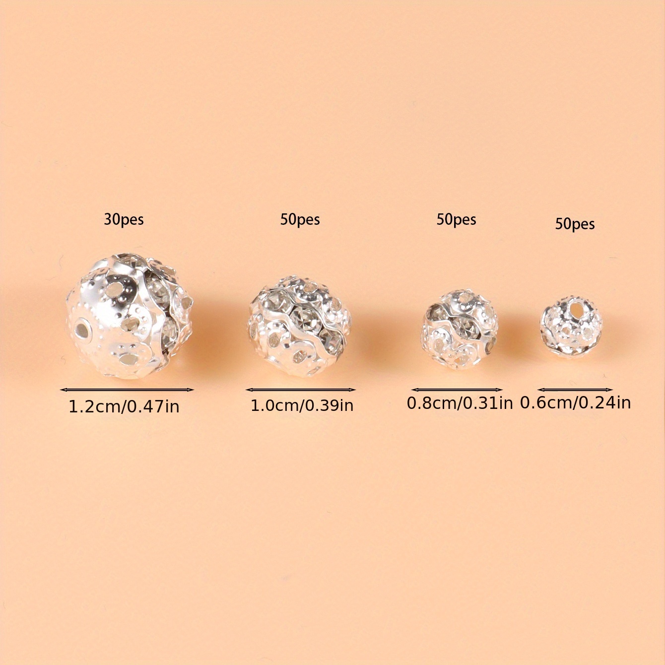 30 50pcs Glass Crystal Hollow Rhinestone Ball Accessories Shop On