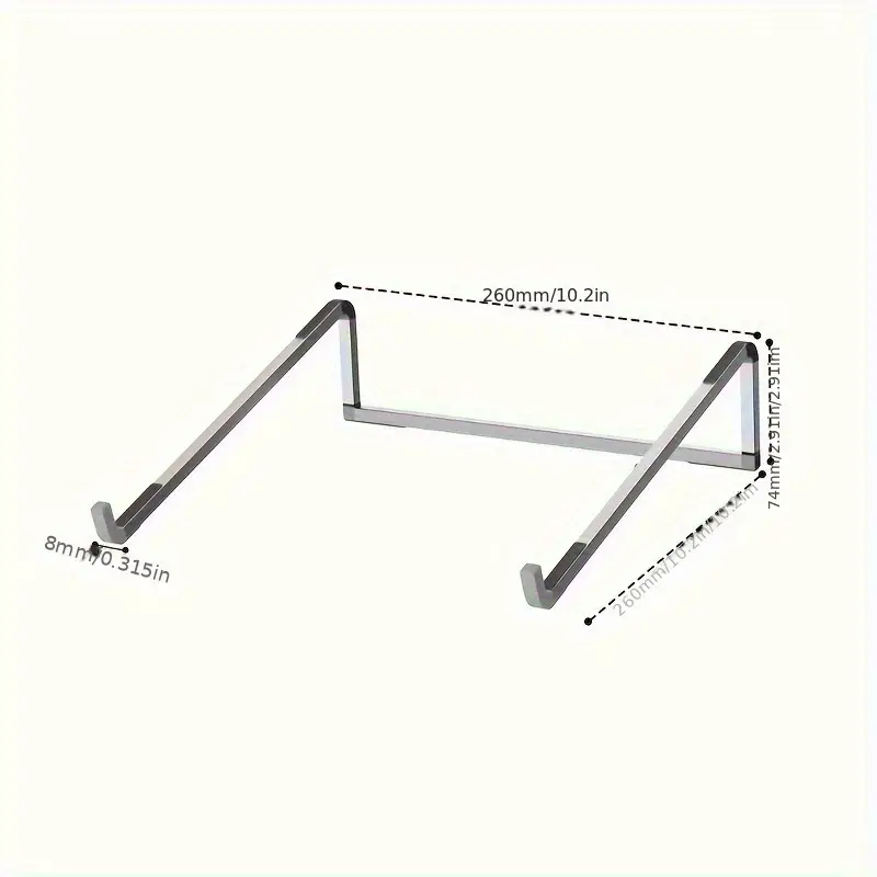 sleek aluminum alloy laptop stand adjustable foldable portable with sturdy metal frame for desk travel use details 0