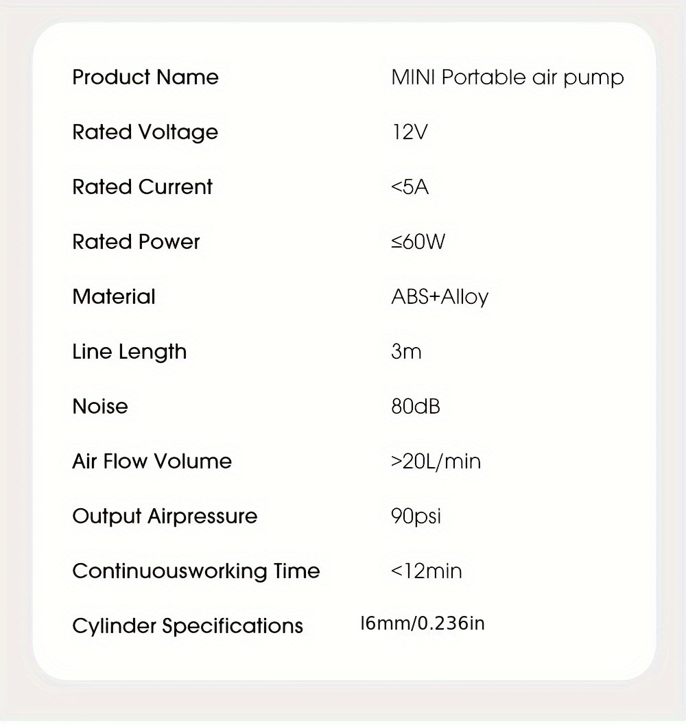 CaRSun Automatic Air Compressor Pump for Car Tires, Motorcycles, Bicycles - ABS Material, DC 12V LED Light, Car Plug Power, Non-Waterproof, ≤36V Operating Voltage - Ideal for Christmas, Halloween, New Year, Mid-Autumn Festival, Spring Festival, Without Battery