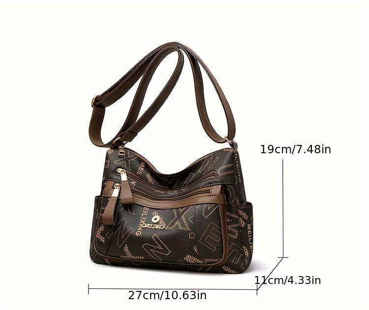 2024 new womens genuine textured printed shoulder bag a multi layer large capacity soft crossbody bag for moms Product details 20