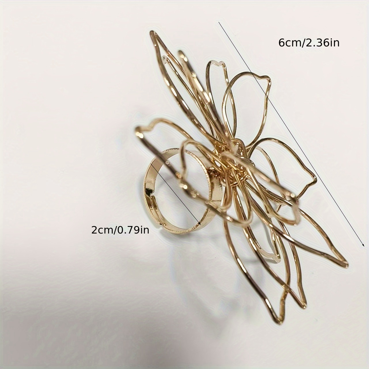 Minimalist Hollow Out Large Flower Open Ring