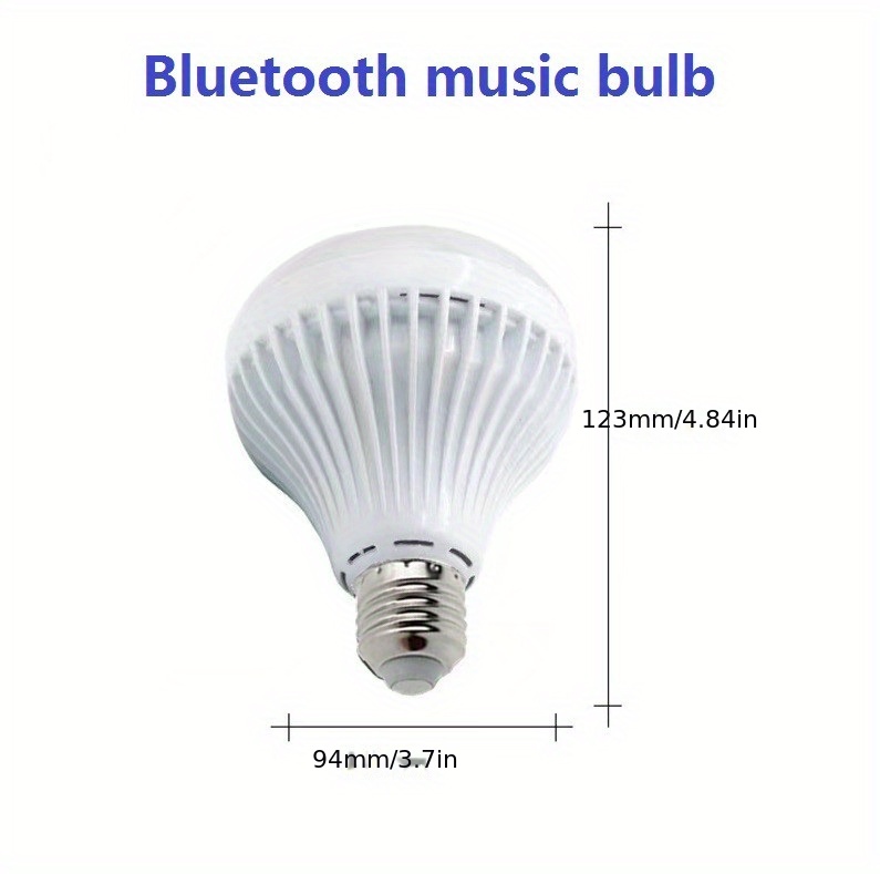 1pc smart led bulb rgb white light yellow light remote control can be connected to the phone play music 12 watt dimming color e27 bulbs living room hallway lamps with speakers details 2