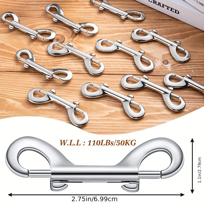 1pc Double Ended Bolt Snap Hooks Heavy Duty Trigger Chain Marine Grade  Metal Clips For Dog Leash