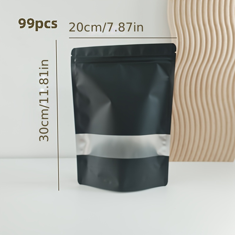 Packaging Bags Aluminum Foil Pouches With Window Seal Zipper Bags For Gummies, Tea Coffee Packaging