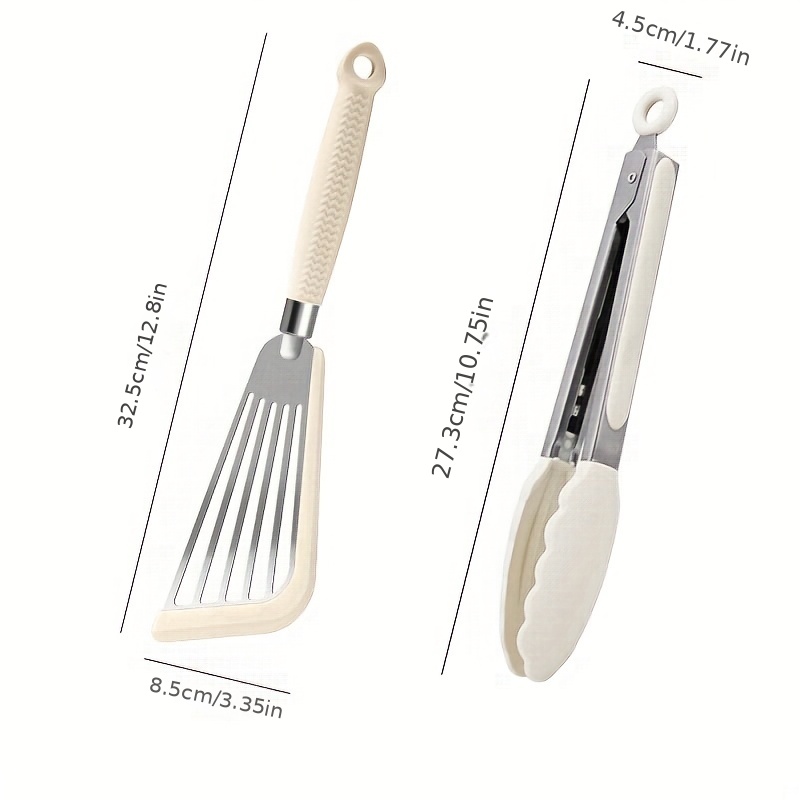 New Household Silicone Stainless Steel Spatula Flipper Fan-Shaped