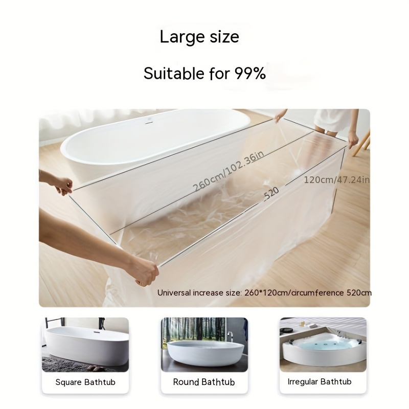 Disposable Bathtub Cover Liner Large Bathtub Liner Plastic - Temu