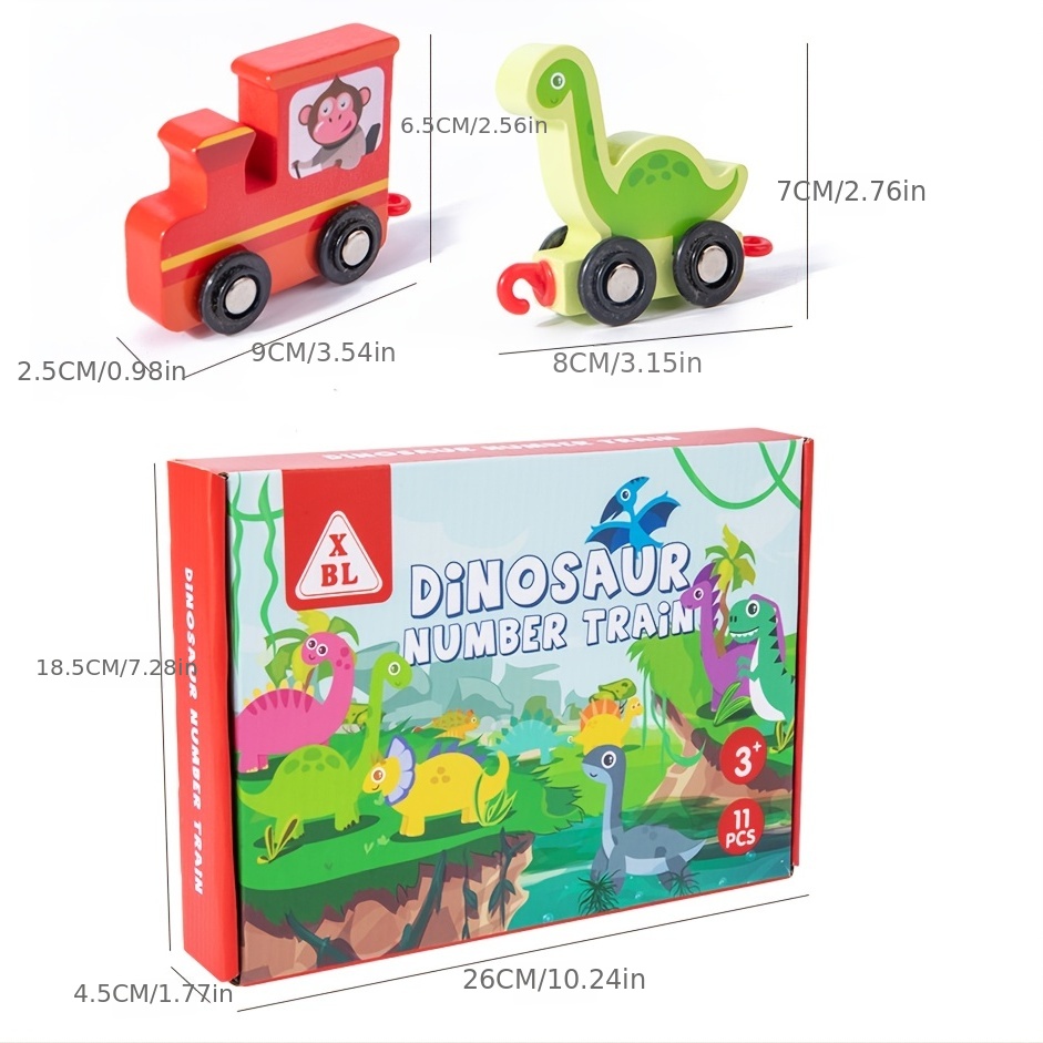 Lzoy Juego Tren Madera Juguetes Dinosaurio Niños 3 5 Años - Temu