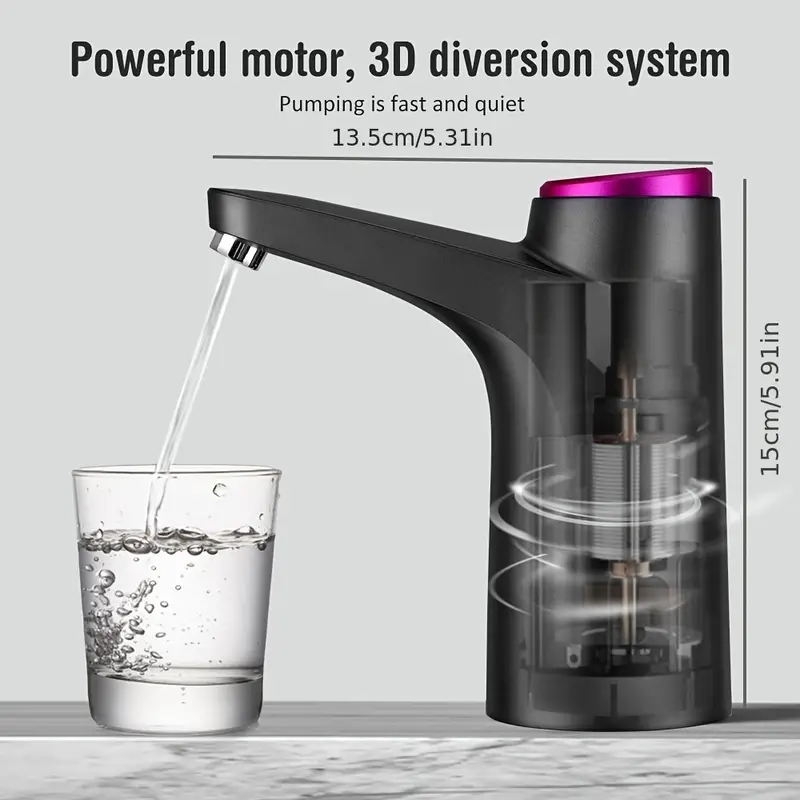 1pc automatic water dispenser electric portable water pump button control usb charge for kitchen office outdoor drink dispenser details 2