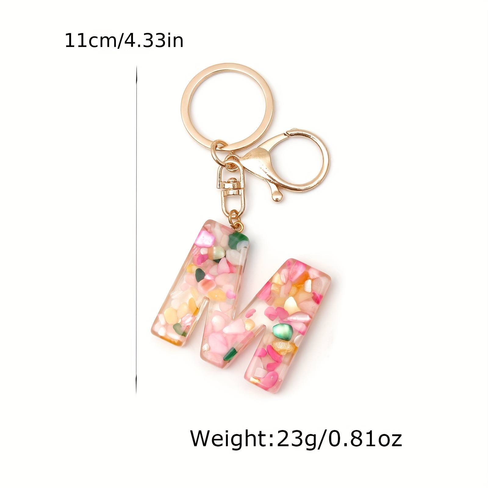 1pc Initial Letter Keychain Resin Letter Keychain Pendant Backpack Purse Accessories for Girls,Temu