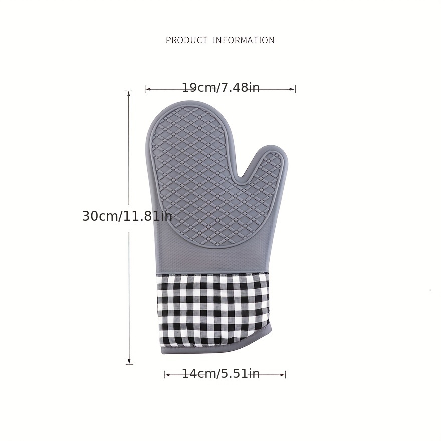 Silicone Oven Mitts, Kitchen Baking Gloves, Non-slip High Temperature  Resistant Silicone Plus Cotton Gloves Microwave Oven Gloves, Kitchen  Supplies - Temu