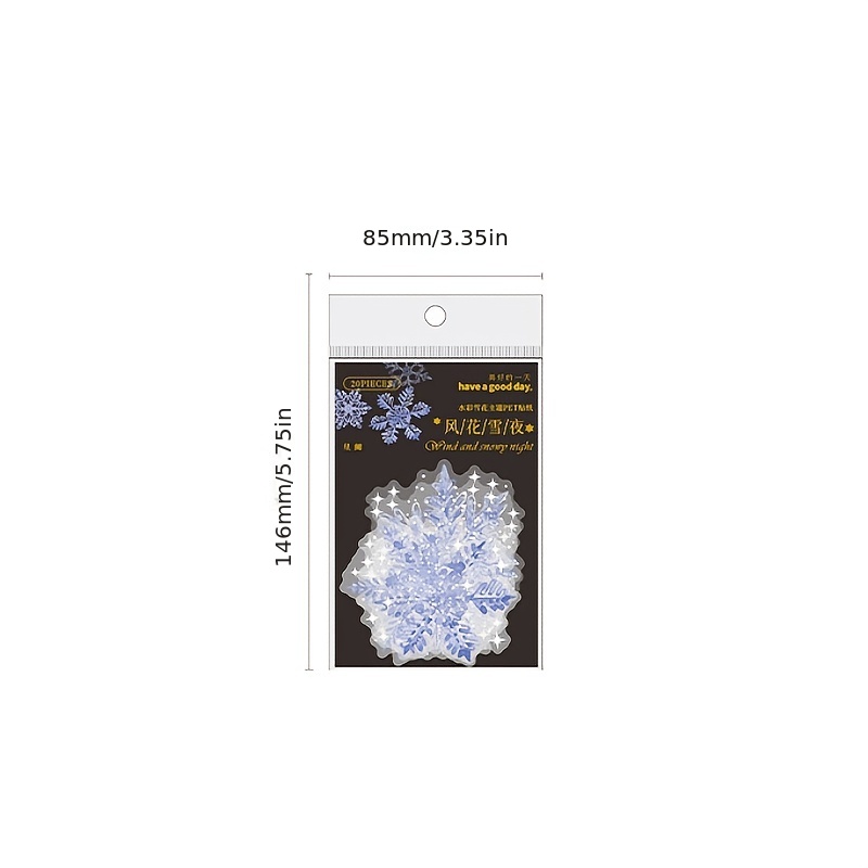 Snowflake Stickers 20 Sheets Matte Glitter Embellishments