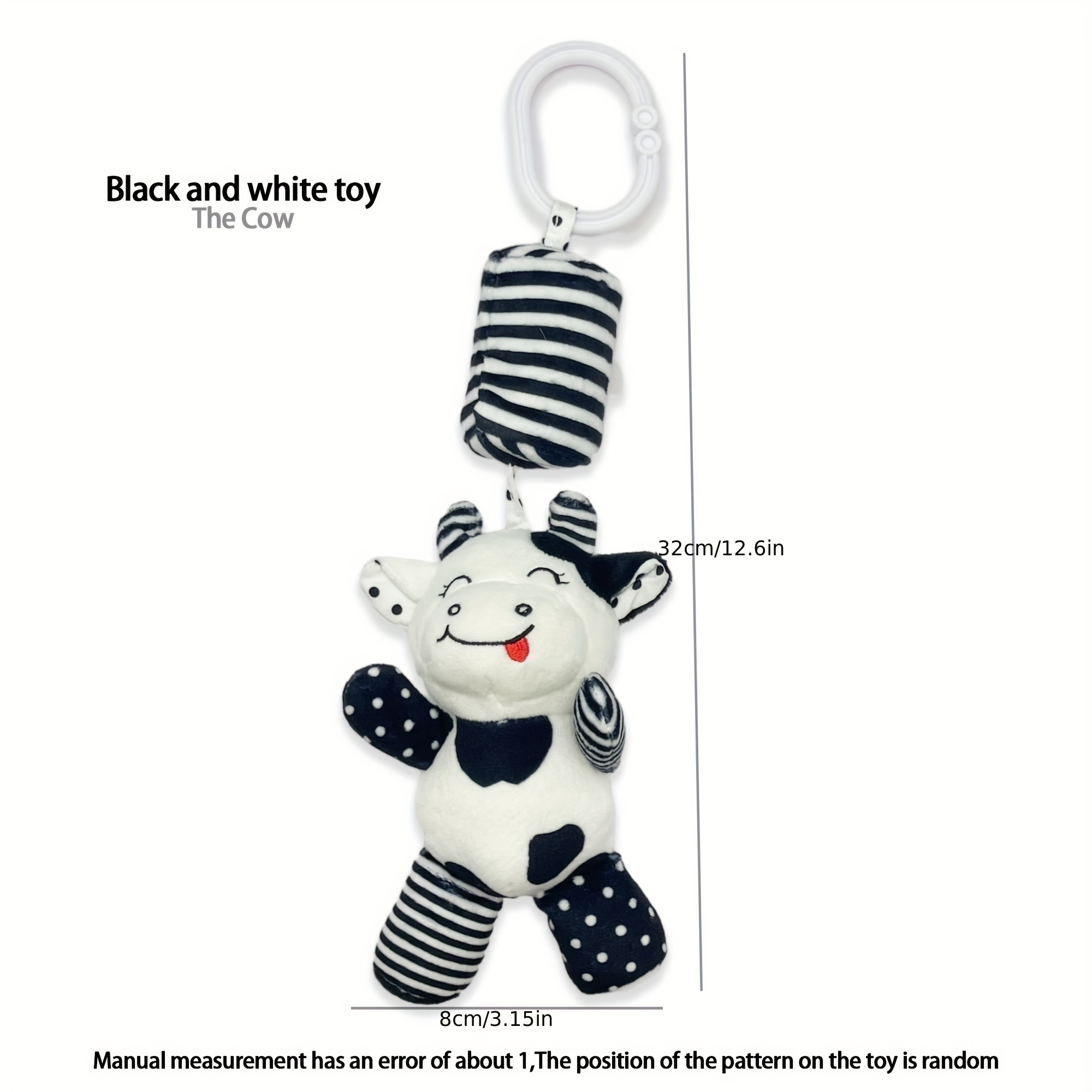 newborn soothing wind chime baby black and white bed decoration car pendant 0 1 year old baby plush newborn visual training black and white rattle baby bed bell early education baby christmas halloween gift details 5