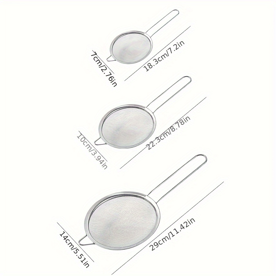 TEMU Stainless Steel Flour Mesh Strainer Hot Pot Ladle