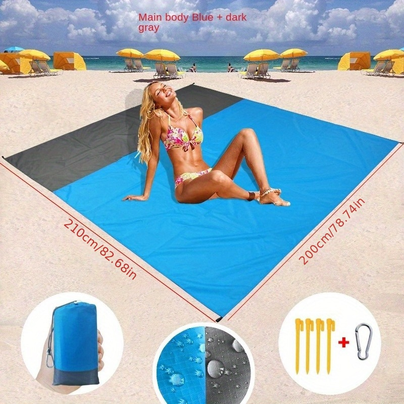 

Large Beach Blanket, Sandproof, Compact Quick Drying, Lightweight Mat For Outdoor Camping Picnic