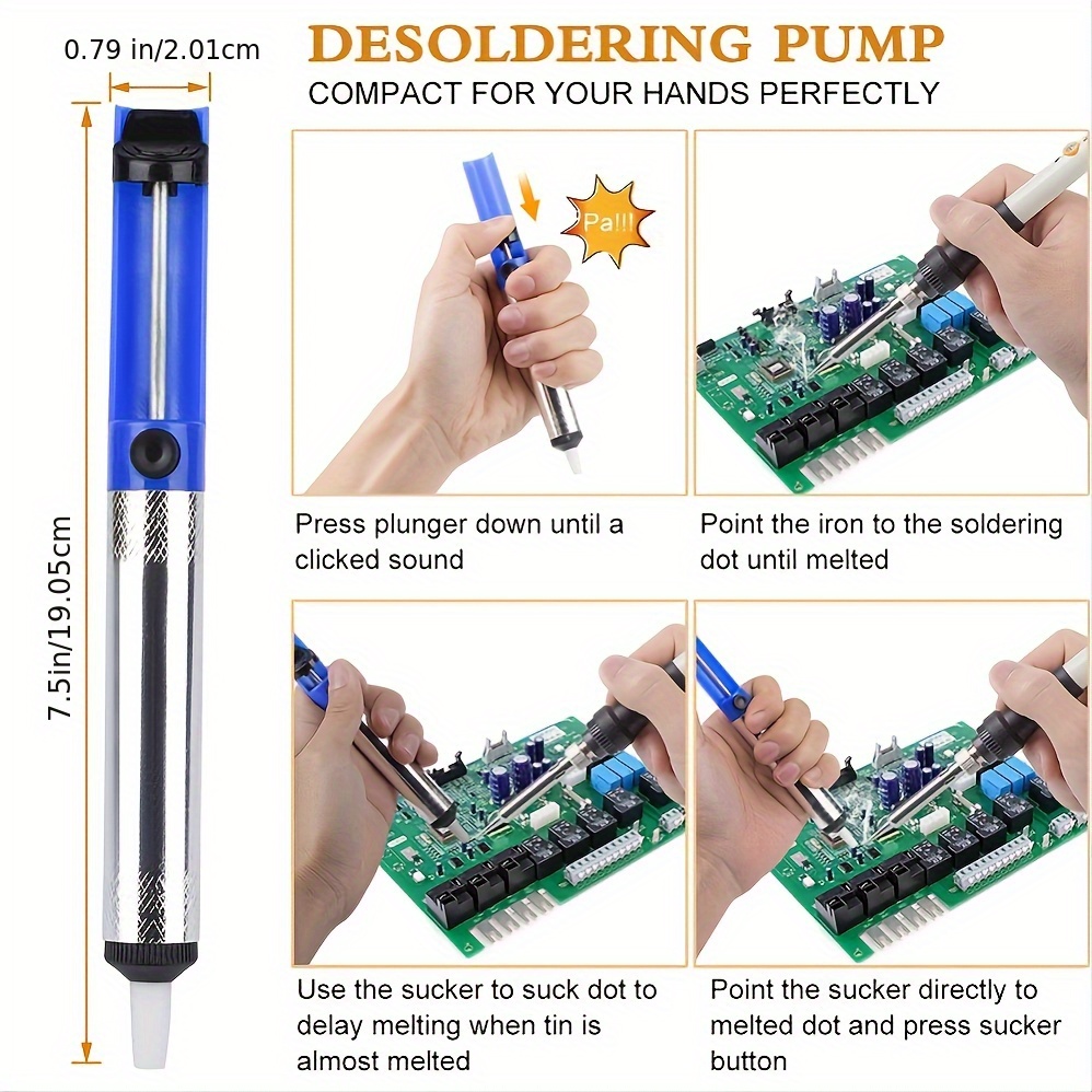 Soldering Iron Kit, ILIBILIB 60W 110V Soldering Gun One-Hand Operation  Welding Tool with On/Off Switch, Solder Wire, and Desoldering Pump for