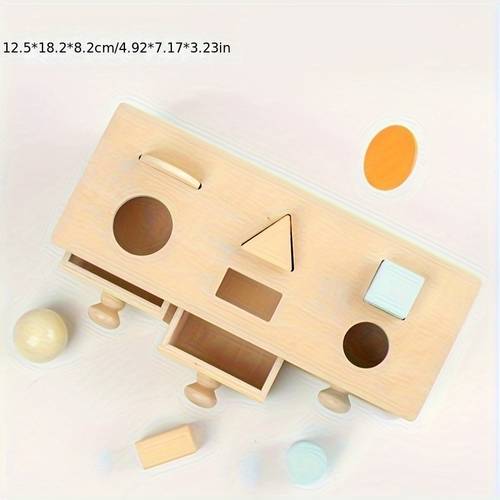 Wooden Montessori Coin Box/Shooting Box, Color Sorting Matching Toys, 2 In 1 Drop Box Object Permanent Box, Educational Learning Toys Gifts
