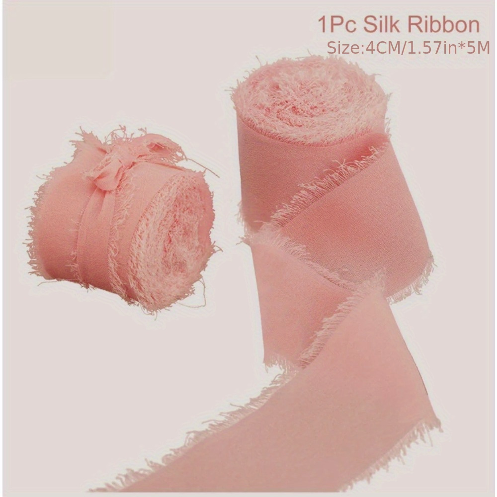 Frayed Edged Wrinkle Chiffon Silk Ribbon Handmade Ripped Wedding Flower  Bouquet