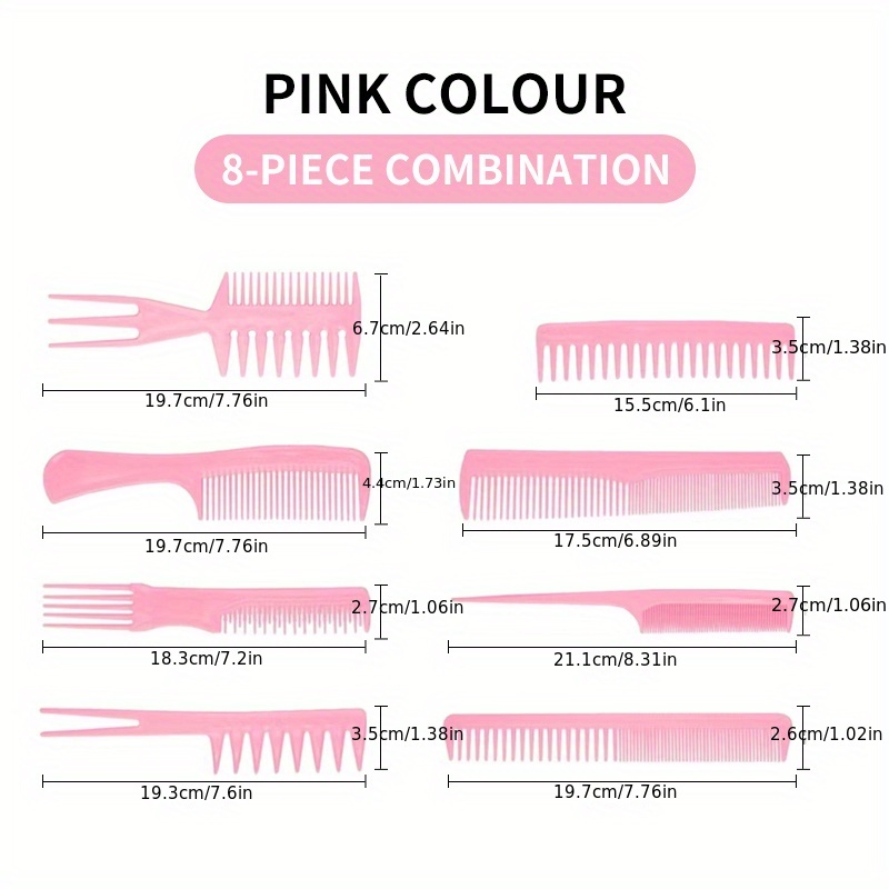 8pcs Men's Styling Hair Comb Set Hair Styling Tools