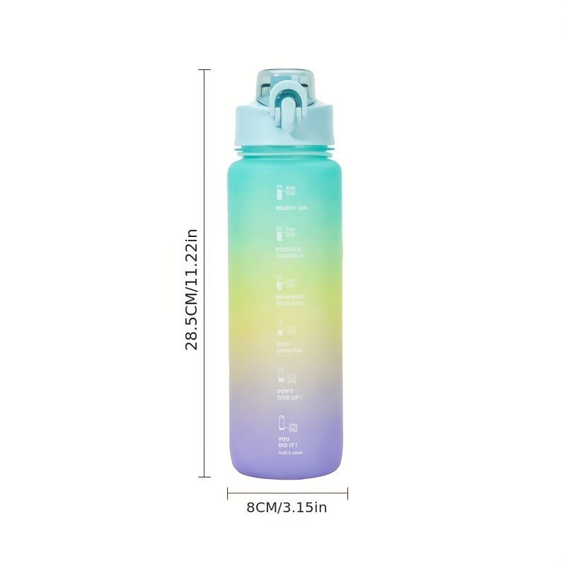 1pc Gradient Matte Large Capacity Plastic Water Bottle