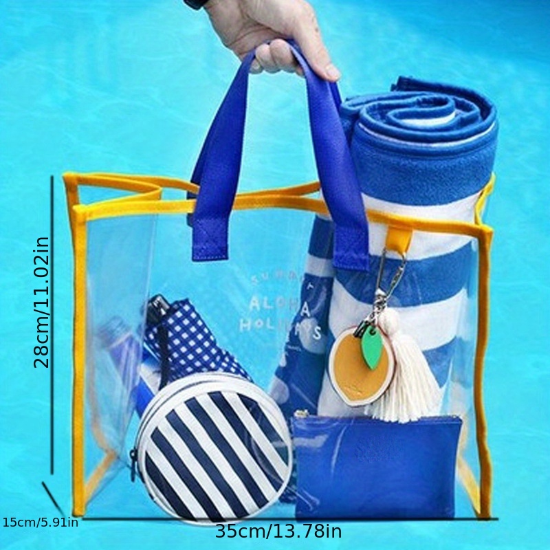 Transparent Handbag Beach Bag Waterproof Large Capacity Tote Bag ...