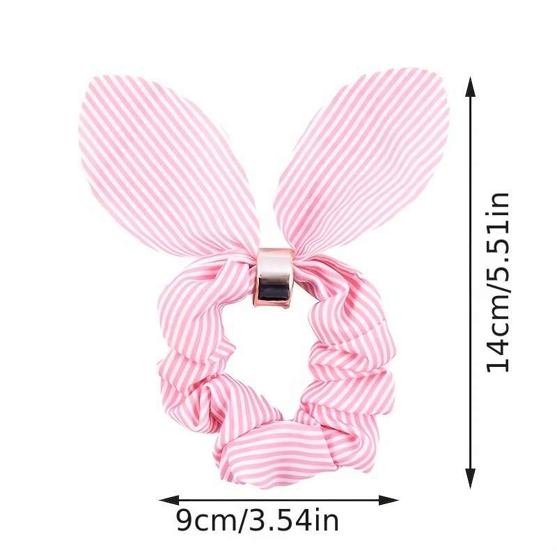 Rabbit Ear Striped Hairband Elastic Hair Rope