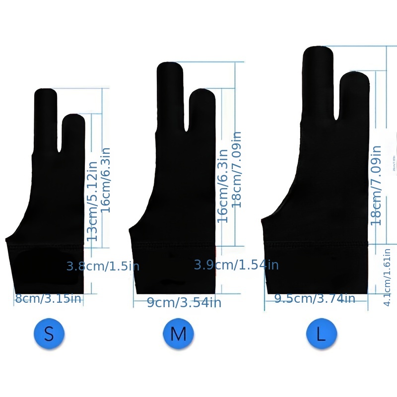 1pc Two-finger Painting Drawing Gloves Anti-fouling Anti-mistouch  Anti-sweat Fingerless Gloves